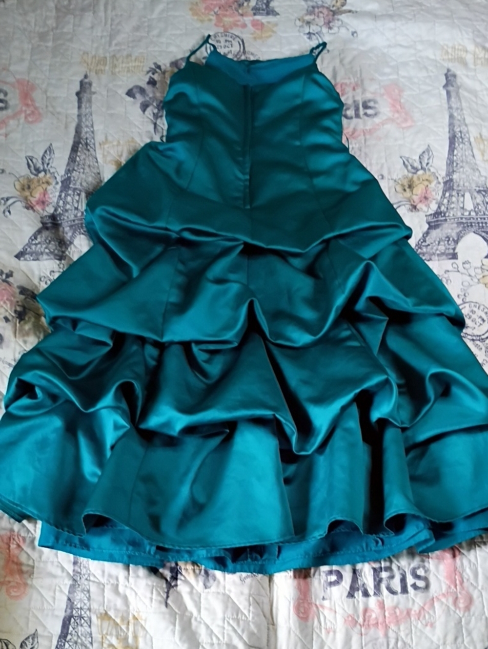 David's Bridal Teal Evening Kids  Dress - Picture 6 of 10